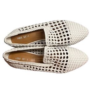 Nine West Hollie 2 White Woven Pointed Toe Flats Woman’s Size 9.5 NWOB